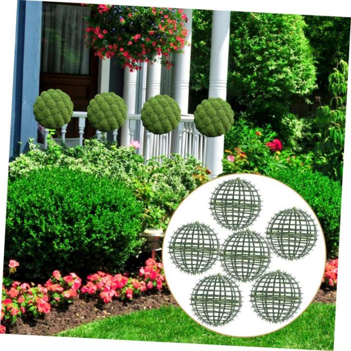 12 STK Blumenarrangement Topiary-käfigrahmen Drahtkugel Rahmen Aus Buchsbaum-formschnitt Stubenwagen Halter Für Blumengraskugeln Topiary-Kugel Faux Anlage Ball Green Plastik