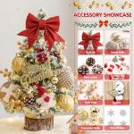 45cm Mini Weihnachtsbaum Kleiner Weihnachtsbaum mit Beleuchtung Weihnachtsdeko LED Künstlicher Weihnachtsbaum Klein Tannenbaum Künstlich Geschmückt Weihnachtsbaum Beleuchtet fü