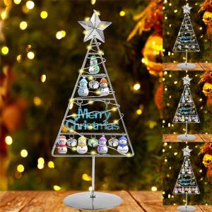 Gepersonaliseerde familienaam, kerstboom, kristal, boom met naam, metaal, Kerstmis, sneeuwpop, boom, familieboom, kerstdecoratie, cadeau voor familie, stijl 10-2