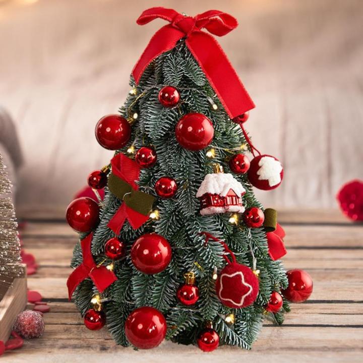 Tisch-Weihnachtsbaum, Mini-Weihnachtsbaum für den Schreibtisch mit Lichtern, dekorativer Kleiner Weihnachtsbaum, Weihnachtsdekoration für die, Style A