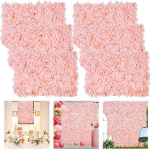 Blush Flower Wandhintergrund – Blumen-Wandpaneel, Blumen-Wandhintergrund, Hochzeitshintergrund, 6 Stück, 40 x 60 cm, für Brautparty, Tafelaufsätze, Geburtstagsdekoration