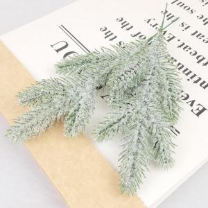 Künstliche Zweige | 10 x simulierte Zedernholz-Tannennadeln mit fünf Zinken – Weihnachtsbaum-Zubehör, schneebedeckte Tannennadeln, Kranz-Bastelzubehör für Saisondekoration