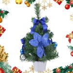 Weihnachtsbaum,Tisch-Weihnachtsbaum - Kleine Tannenbaumdekorationen,Weihnachtskiefernbaum mit gewebter Basis für Fenster, Wand, Baum,