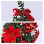 Tisch-Weihnachtsbaum,Weihnachtsbaum klein,8,27 Zoll Tisch-Weihnachtsbaum mit Schleifenkugeln und Beeren - Schleifen-Baumspitze, farbenfrohes, ästhetisches Kiefernbaum-Dekor für d