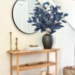 6 Stück Kunstpflanzen Eukalyptus blau künstliche Eukalyptusblätter Zweige mit Samen Silberne Dollar-Pflanzen für Zuhause Innenbereich Vase Blumenarrangement Party-Dekoration