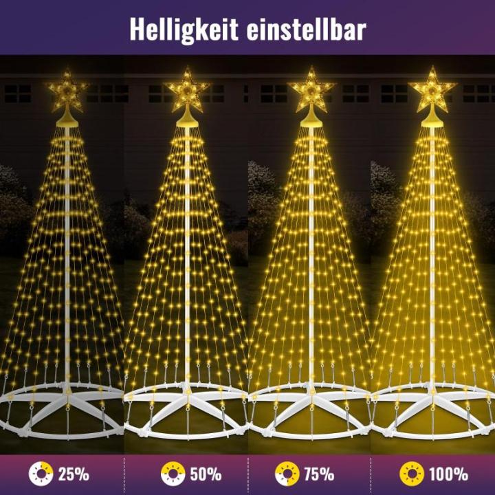 USB-kerstboom, metaal, grote kegelvorm, 250 leds, lichtboom met app, meerdere verlichtingsmodi, doe-het-zelf, muzieksynchronisatie, waterdicht, kerstverlichting, buitenlichtketting
