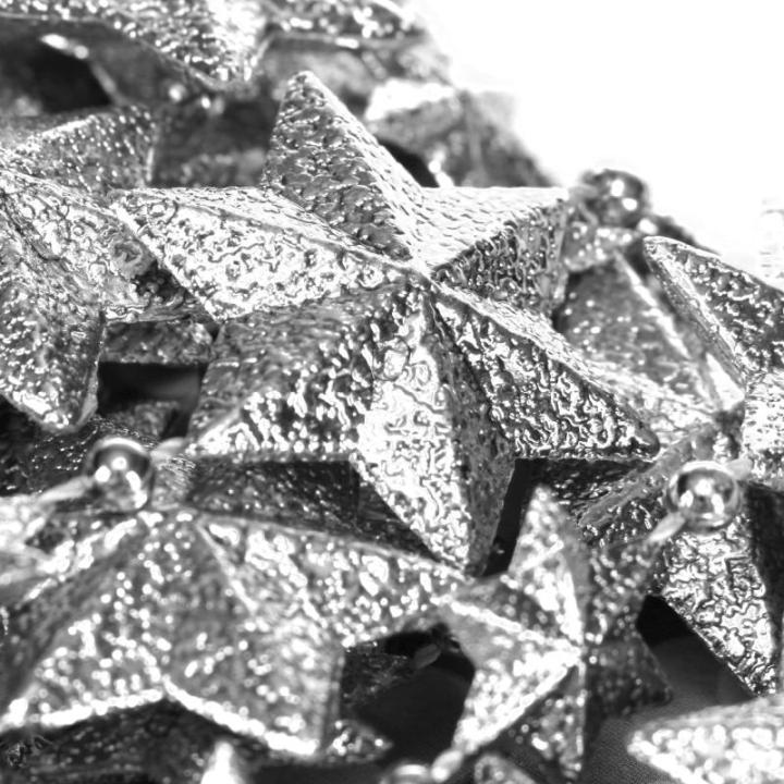 slinger met sterren - Kerstslinger - Sterrenslinger voor kerstdecoratie - Kerstdecoratie voor kerstboom - 500 cm (Set02 - zilver/sterren)