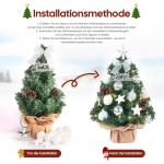Mini-kerstboom kleine kerstboom met verlichting, led-tafelkerstboom, klein, kunstmatig versierd, voor kerstdecoratie, 40 cm