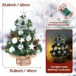 Mini kerstboom kleine kerstboom met verlichting LED tafel kerstboom klein kunstmatig versierd voor Kerstmis decoratie 60 cm