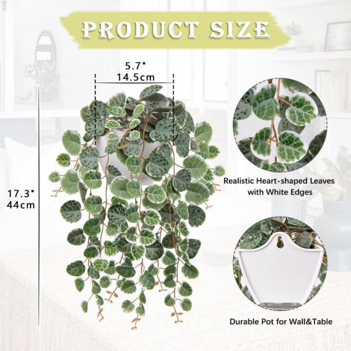 Kunstmatige hangende planten decoratieve nepplanten, hartenkoord planten binnen buiten, faux hangplanten groen voor thuis, muur, woonkamer, slaapkamer, kantoordecoratie