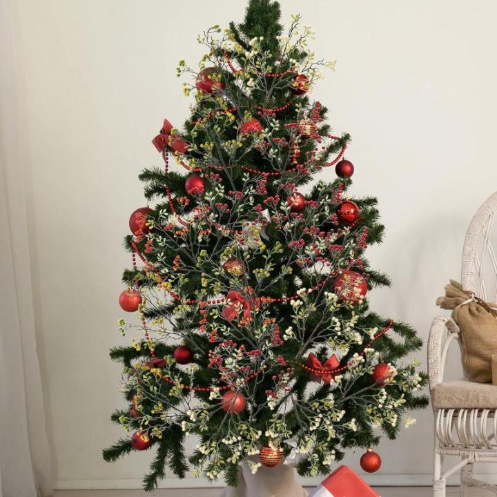 4 Stück künstliche Beerenzweige mit langem Stiel, 60 cm rote Beerenstiele, künstlicher Beerenstrauß für Tischdekoration, Vase, Zuhause, Weihnachtsdekoration, 27.5 Inches