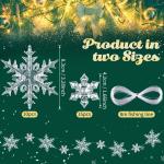 25 stks Kristallen Sneeuwvlok Kerstboom Ornamenten Acryl Sneeuwvlok Opknoping Kerst Decoratie Winter Wonderland Sneeuwvlok Opknoping Hangers Voor Kerstboom Thuis Feestbenodigdheden