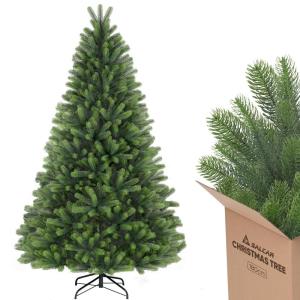 100% PE kunstkerstboom 180 cm, kunstkerstboom met 762 PE-takken, edele Nordmann-spar inclusief handschoenen en metalen standaard