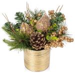Mini tafeldecoratie, kerstboom, kunstplant in pot, kerstdecoratie met peer en dennenappels, voor kerstdecoratie, wooncultuur, keuken, eettafel, decoratieve plant, kamerplant, tafel