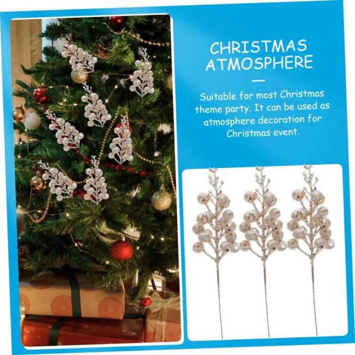10st Weihnachts-beerenimitat Weihnachtstannenzweig Weihnachtsbaum Beere Am Zweig Beeren-dekor Weihnachtspicks Für Baum Weihnachtsblumenstiele Weihnachtsbeerenzweige Trimmen Schaum