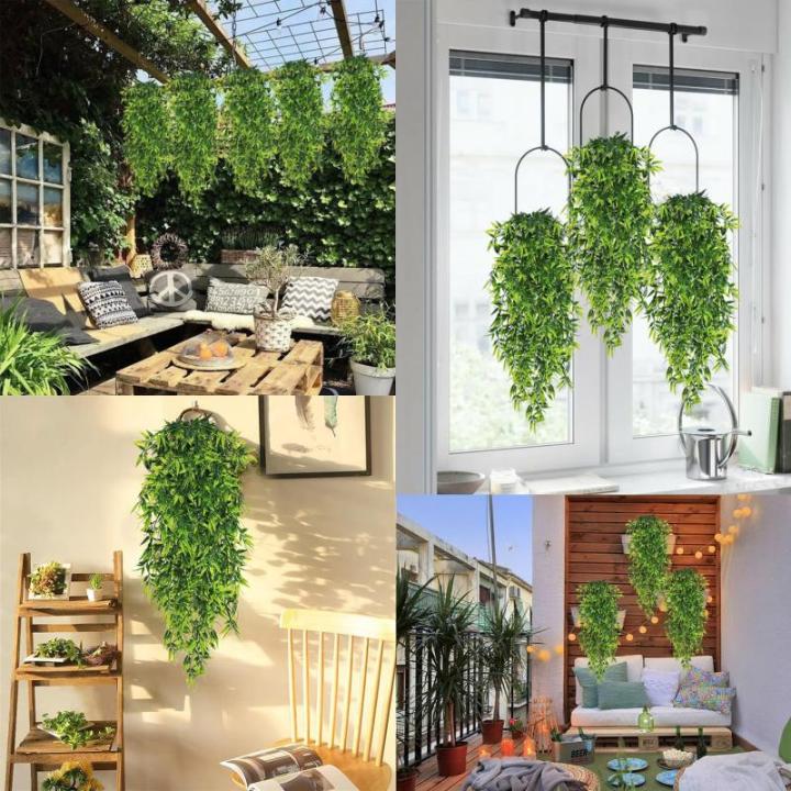 Hangende , bamboebladeren, 3 stuks, voor aan de muur, hangende planten, , , , hangend voor muur, binnen, buiten, balkon, tuin, bruiloft, decoratie