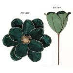 große Glitzer-Weihnachtsblumen, 6 Stück, künstliche Magnolien-Blumen, Samt, gefaltet, Weihnachtsbaum, Blumen, Dekorationen, Weihnachtsbaum, Neujahr Home Ornamente (Grün)