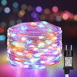 Kleurrijke Outdoor Kerstverlichting 10M 100 LEDs Koperdraad Lichtgevende Kettingen Indoor Waterdicht 8 Modi Lichtgevende Garland Fairy Lights Decoratief voor Kerst Tuin Home Party 