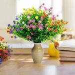 12 bundels voor buiten, , uv-bestendige plastic bloemen, decoratie, weerbestendige kunstbalkonplanten voor balkon, tuin, balkonbak, bloembak, voor binnen en buiten