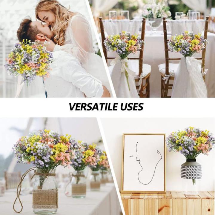 Gypsophila-, 12 stuks, gemengde kleuren, kunstplanten, boeketten voor bruiloft, feest, tuin, binnenplaats, decoratie