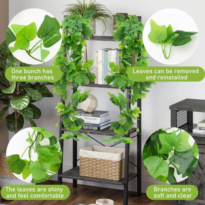Hangende , 2 stuks, eucalyptus-bladeren, hangend, onderhoudsvrije plastic hangplanten, namaakklimplanten voor muur, keuken, hangmand, decoratie (100 cm)