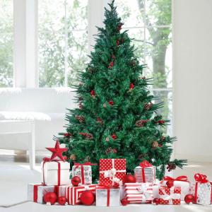 Künstlicher Bleistift-Weihnachtsbaum, 2,1 m, künstlicher Weihnachtsbaum, grün, Festliche Dekoration, buschiger Weihnachtsbaum für den Innenbereich, für Partydekoration (Größ
