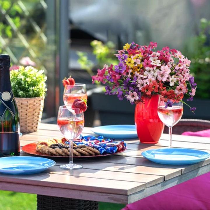 9 bundels zoals echt balkon, , weerbestendig, kunstplanten, buiten, uv-bestendig, balkonbloemen voor balkon, decoratie, tuin, outdoor