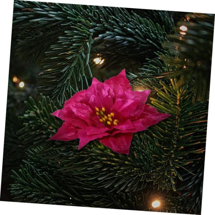 21 STK künstliche Blumen für Weihnachtsbaum gefälscht funkeln Hochzeitsdeko weihnachtsdeko kunstpflanze künstliche Pflanzen glitzernde weihnachtsblume Weihnachtsglitzerblumen S