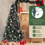 Nordmann Kunstkerstboom met sneeuweffect, kunstkerstboom met handgemaakte houten standaard, sneeuw, 28 dennenappels en 676 punten, eenvoudig te monteren