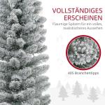 Kunstkerstboom, 210 cm met 180 ledlampen, 405 takken, opvouwbare standaard, voor kerstfeest, binnen, groen + wit