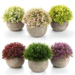 Plastic Nep Planten met Potten Decoratieve Kleurrijke Levensechte Bloem voor Thuis/Kantoor Decor Pak van 6