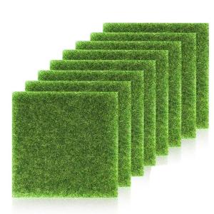 Kunstgras miniatuurtuin, 8 stuks miniatuur tuin decoratie 15x15 cm kunstmos, kunstgrastapijt voor binnen en buiten microlandschap terras