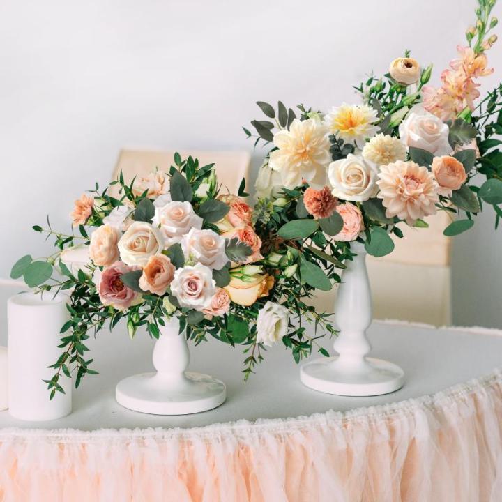 Verschiedene Kunstblumen aus Seide, Gemischte Falsch Blumen Rosen Pfingstrosen Dahlie mit Stiel für DIY Basteln Hochzeitssträuße Tafelaufsätze Kuchenblumen Arrangements Party H