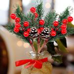 Künstliche Balkonpflanzen Blumenkasten Dekoration, 8 Stück, künstlicher Zweig, Bastelkranz, Pick Künstliches Obst (C, One Size)