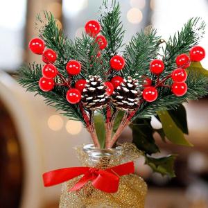 Künstliche Balkonpflanzen Blumenkasten Dekoration, 8 Stück, künstlicher Zweig, Bastelkranz, Pick Künstliches Obst (C, One Size)