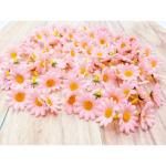 100 x Kunstmatig roze Craft Daisy Daisies Stof bloemen hoofden, Partij Bruiloft Tafel verstrooit Scrapbook accessoireUitnodiging kaart decoratie Craft Gadget