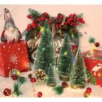 Kunstmatige mini-kerst, een set van 5 stuks miniatuur sisal matte kerst flessenborstel voor Kerstmis thuis tafelblad decor (groen)