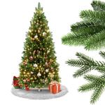 Künstlicher Weihnachtsbaum mit Holz Ständer,Tannenbaum Künstlich mit Beleuchtung,Künstliche Weihnachtsbäume mit 950 Zweigen und 300 Warm LED Licht,für Weihnachts Dekor Innen-