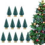 12 Stück Weihnachtsbaum aus Sisal Seidenzeder Miniatur Kiefer Flaschenbürstenbäume künstlicher mattierter Sisal-Weihnachtsbaum für die Weihnachtsdekoration,Tischdekoration
