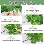 3 stuks kunstmatige hangplanten, 100 cm, , hangende klimop, zoals echte plastic planten, kunststof, groene plant, balkonplanten, nepwijnstok voor buiten, tuin, balkon