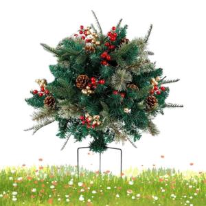 Holiday Planter Filler, Artificial Christmas Urn Filler, Pine Trees With Tripod Stake, Stable Christmas Tree Decoration, Realistic Small Christmas Tree, Easy Installation For Home 