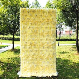 Künstliche Gelbe Rosenblumenwand Mit Einziehbaren Regalen, Künstliches Blumenwandset, Schauwand, Hochzeitsfeier, Hintergrund, Blumenreihenbild, Wanddekoration