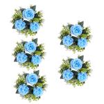 5 x Hochzeits-Blumenringe, Kerzenhalter, künstliche Rosenblumen, Kränze für Tafelaufsätze, Tisch-Party-Dekorationen