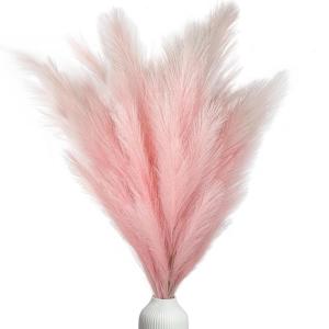 Kunstpampasgras, kleur roze, 5 stelen, 100 cm lengte, kunstpampasgras woonkamer, droogbloemen voor slaapkamer, bruiloft, boho decoratie