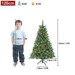 Kunstkerstboom, dennenboom met verlichting, 180 leds, warm wit, incl. metalen standaard, 367 takken, pvc-kerstboom voor kerstdecoratie (120 cm, sneeuweffect, dennenappels + led)