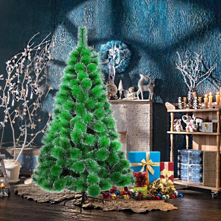 Kunstkerstboom, 180 cm, groene dennennaalden met sneeuweffect, kerstboom met 240 takken, snel op te bouwen klapsysteem, metalen standaard, kerstdecoratie