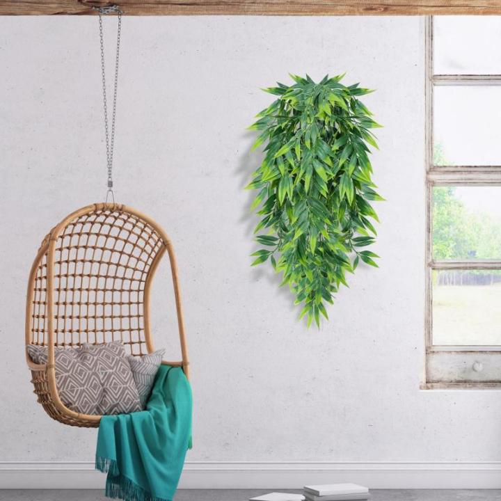 4 stuks kunstmatige hangplanten, bamboebladeren, decoratie, klimop, , hangende , plastic plant, groen, voor muur, outdoor, pot, hanglamp, balkon, tuindecoratie, 80 cm