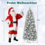 Kunstkerstboom met verlichting, 180 cm, pop-up dennenboom met 170 warmwitte ledlampen en 517 takuiteinden, gevlokte kerstboom, kunstboom voor thuis, bedrijf en kantoor
