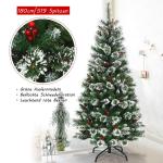 150/180/210/240 cm kunstkerstboom met rode bessen, sneeuwbedekte dennenboom met metalen standaard, pvc- en dennennaalden, kunstboom, kerstklapsysteem (180 cm)