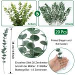 20 stuks kunstmatige eucalyptustakken, 38 cm nep eucalyptus planten, bloemendecoratie, , droogbloemen, decoratie voor bruiloft, feest, thuis, tuin, tafel, bloemen, vazen - goud